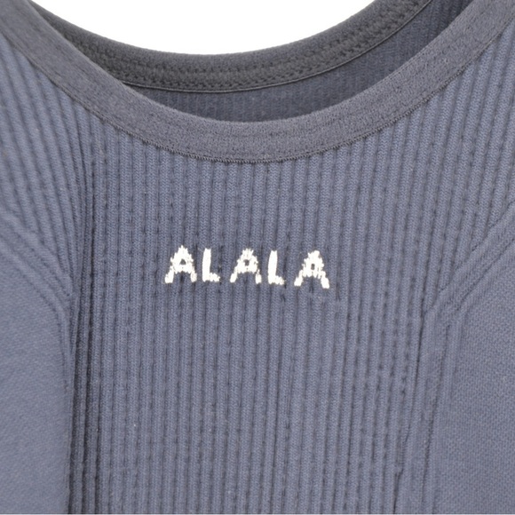 Alala Flex Bodysuit Sleeveless Ribbed Knit Yoga Pilates in Navy Blue S Romper - Picture 8 of 9